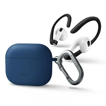 Ochranné pouzdro pro sluchátka UNIQ Nexo pouzdro pro Apple AirPods 3 Ear Hooks Silikonová modrá/modrá