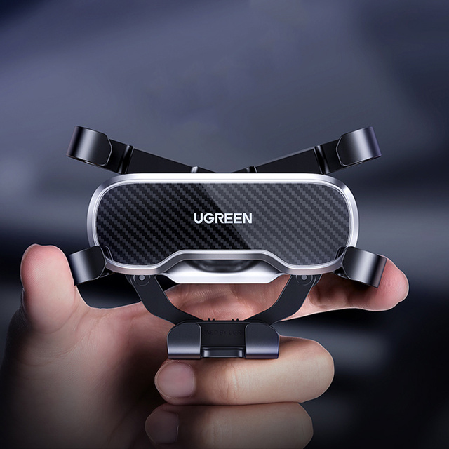 Gravitational car holder UGREEN LP228 for a checkered phone Black