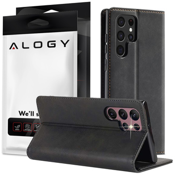 Leather Flip Wallet Case Alogy Forwenw pro Samsung Galaxy S22 Ultra Black