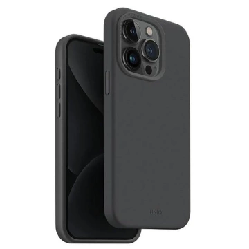 Etui UNIQ Lino Hue для iPhone 15 Pro 6.1" Magclick Charging szary/charcoal gray