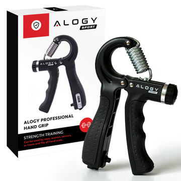 Rukoväť rukoväte na cvičenie, nastaviteľný vysoký odpor 10-60kg Alogy Sport grip s reguláciou a pultom Black