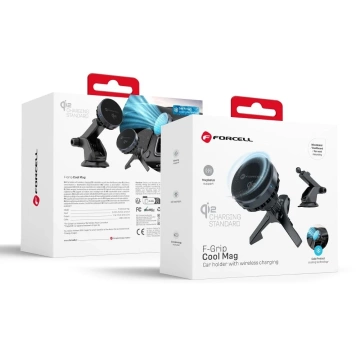 Držák do auta s indukční nabíječkou Forcell Cool Mag Qi2 MagSafe 15W