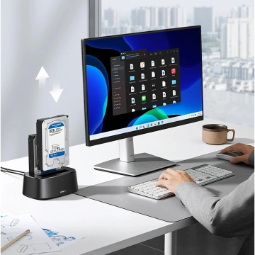 Док-станція Ugreen CM198 50857 з USB 3.0 для SATA 2.5" 3.5" SSD HHD Блок живлення EU - Чорний