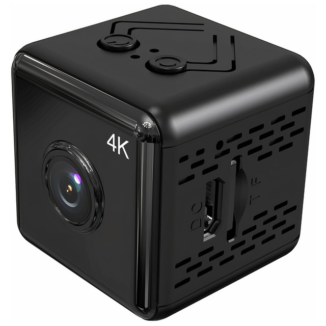 Panoramic Mini Camera Digital Spy Nanny Microphone 4K UHD Full HD Micro SD Black