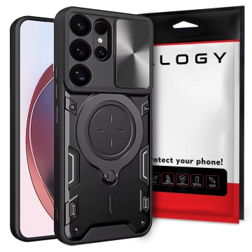 Pouzdro pro Apple iPhone 16 obrněné Slide Case Ring pouzdro ochrana fotoaparátu Camshield Alogy černé