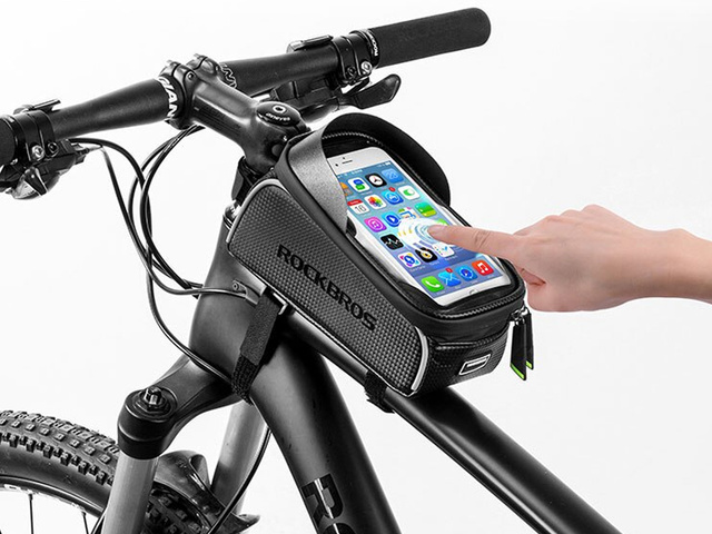 Pouzdro, držák na kolo RockBros 017-1BK, brašna na kolo, na rámu Černá