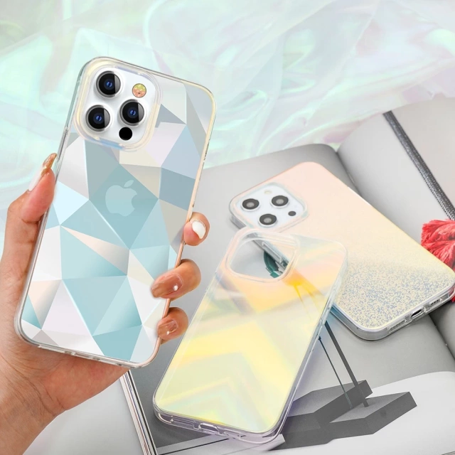 Luxusné elegantné puzdro Kingxbar Streamer Series pre iPhone 13 Pro Blue (trojuholník)