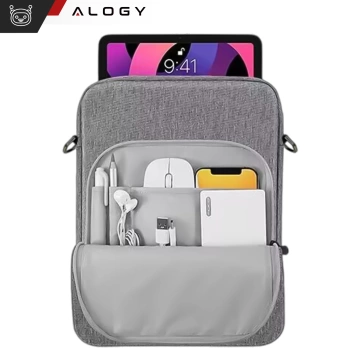 Tasche für Laptop / iPad Pro Air / Tablet 11-13 Zoll Herren Damen Unisex Schultergurt Tasche Hülle Alogy Tasche grau