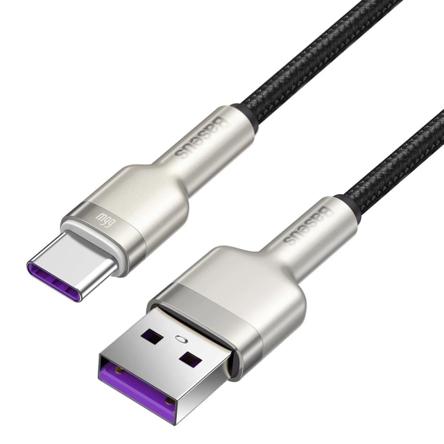 Baseus Cafule kabel USB na USB-C, 66W, 0,25 m (černý)