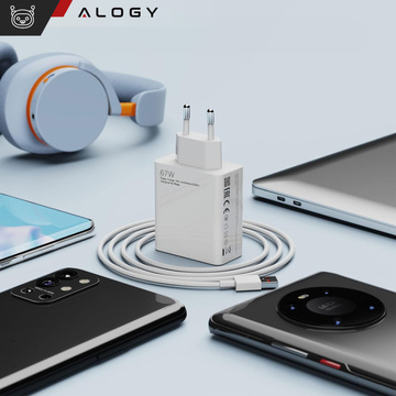 Швидкий потужний зарядний пристрій USB потужністю 67 Вт для Xiaomi QC Alogy Cube Fast Charging White