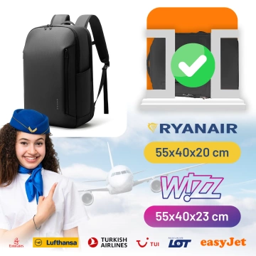 Vodotesný batoh Bange 26L na notebooky do 15,6" – priestranný a pohodlný, odolný a priedušný, do mesta aj na cesty, do práce a lietadla, unisex – čierny