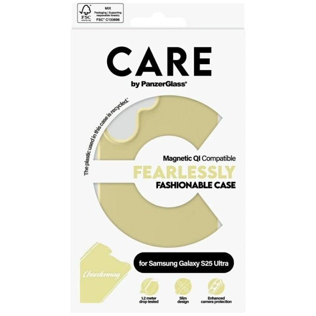 CARE Case for Samsung Galaxy S25 Ultra by PanzerGlass Fearlessly Magnetic Yellow