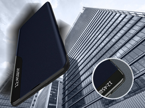 Etui z klapką portfel Alogy skórzane Smart View Cover do Samsung Galaxy A52 5G/ A52s Granatowe