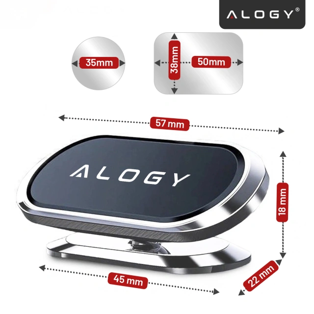 Alogy univerzálny magnetický držiak do auta do auta na telefón na kokpit na palubnú dosku Black