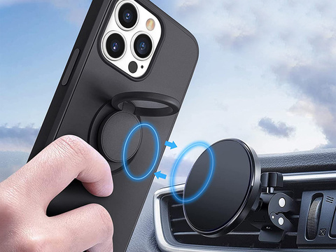 Silikónový obal Ring Ultra Slim Alogy pre Apple iPhone 13 Pro Black Glass
