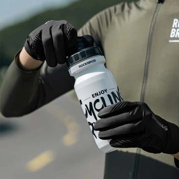 Rękawiczki Rowerowe Rockbros 3-Sezonowe M Czarne Dotykowe