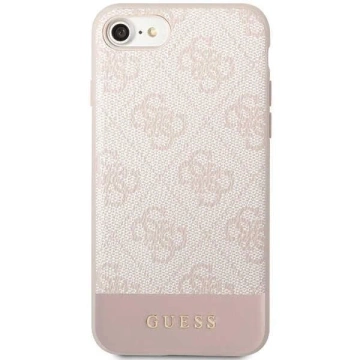 Pouzdro na telefon Guess pro iPhone 7/8/SE 2020 / SE 2022 růžové/růžové pevné pouzdro 4G Stripe Collection