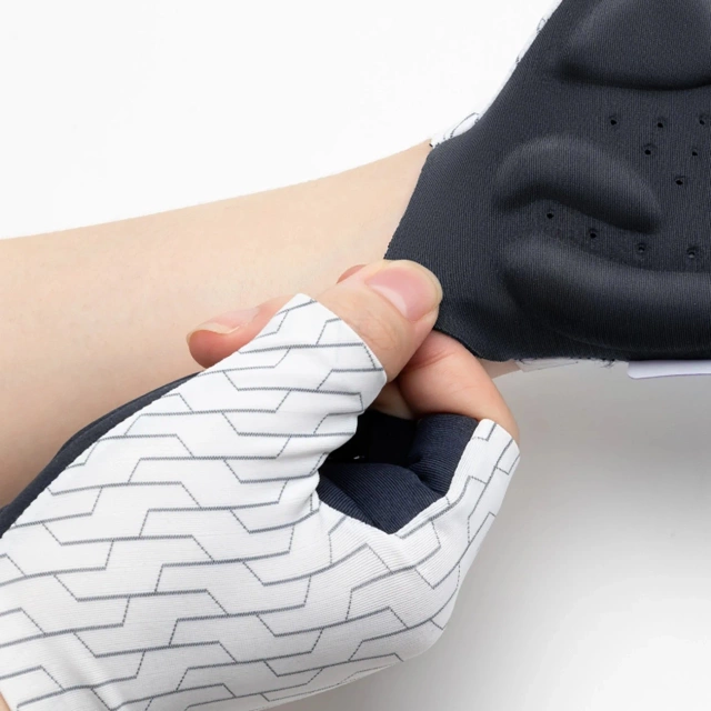 Rękawiczki Rowerowe Rockbros MTB M Krótkie Biało-Czarne