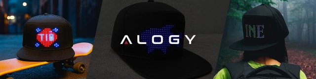 Alogy PixelCap™ LED Baseball Cap with RGB LED Lighting, Bluetooth Pixels, Mobile Phone Controlled, Pixel App, Black