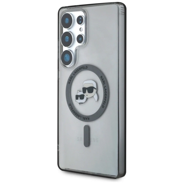 Etui Karl Lagerfeld Button Karl & Choupette MagSafe do Samsung Galaxy S25 Ultra Czarny