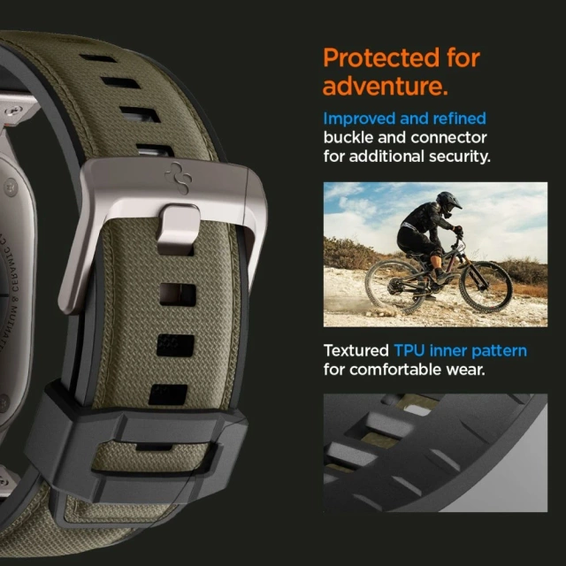 Ремінець Spigen DuraPro Armor Military зеленого кольору для Apple Watch (42/44/45/46/49 мм)