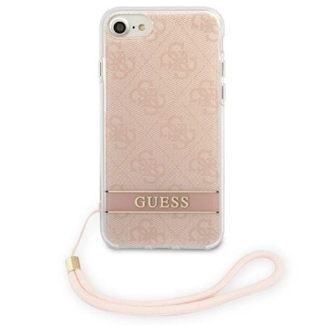 Guess phone case for iPhone SE 2022 / SE 2020 / 7/ 8 pink/pink hardcase 4G Print Strap