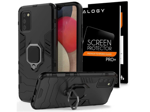 Alogy Stand Ring Armor Case for Samsung Galaxy A02s/ A03s 164mm Black Glass