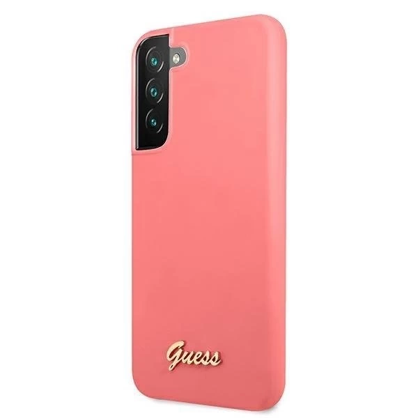 Guess GUHCS22MLSLMGFU S22 S906 fuksja/fuchsia hardcase Silicone Script Metal Logo