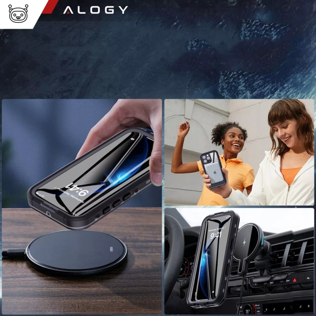 Alogy HydroArmor™ IP68 Waterproof Case with Clear Back 360 Armored Case for MagSafe for Apple iPhone 16