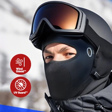 Kewig Motorcycle Balaclava Breathable and Windproof, Under Helmet for Motorcycles and Scooters, Quick-Drying, Moisture-Wicking, Antibacterial and UV Protection - Black