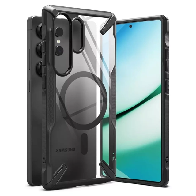 Kryt na Samsung Galaxy S25 Ultra s magnetickým kroužkem Fusion X Magnetic MagSafe, černý