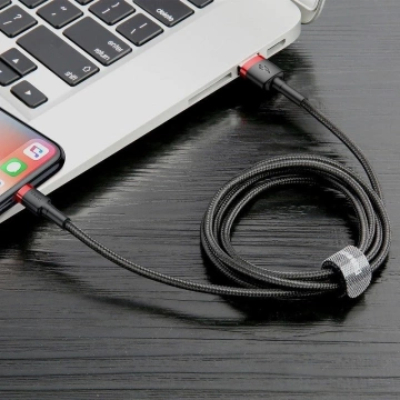 Baseus Cafule 2A 3m Lightning USB Cable (black-red)