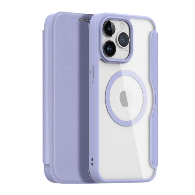 Dux Ducis Skin X Pro Case pre Apple iPhone 15 Pro Max magnetický MagSafe kryt s flipom – fialový