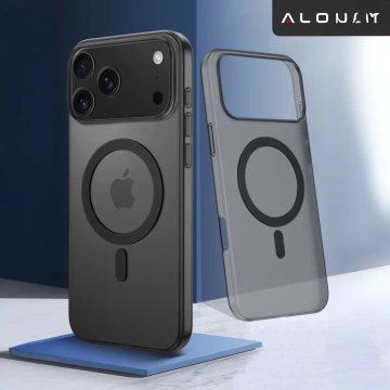 Puzdro Apple iPhone 17 Pro – matný kryt MagSafe s ochranou šošovky, tenký a odolný voči poškriabaniu, perfektne sedí – Alogy Skinny MatteCase™ čierny