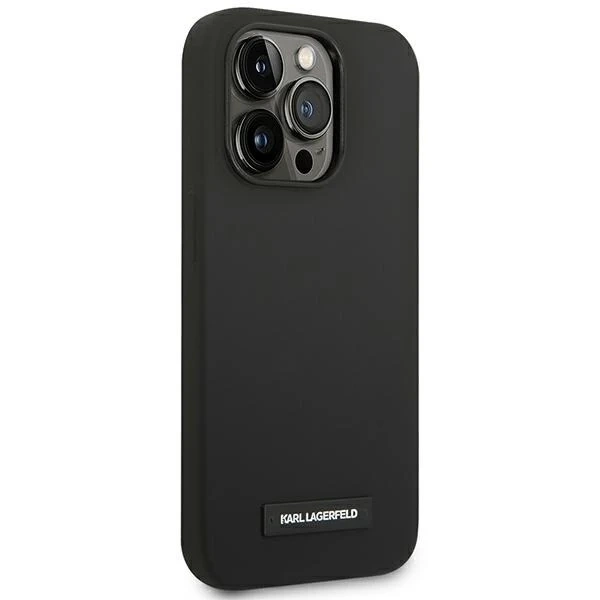 Etui Karl Lagerfeld KLHMP14XSLMP1K pro iPhone 14 Pro Max 6,7" pevný obal Silikonový plak Magsafe černý/černý