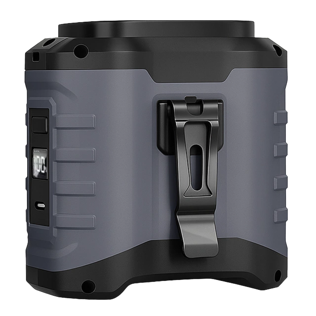 Ventilator mit Gürtelclip, 4000-mAh-Akku, 5 Geschwindigkeitsstufen, 8–40 Stunden Laufzeit, USB-Ladefunktion, geeignet für Baustellen, Outdoor-Aktivitäten, Wandern, Sommerarbeit, Powerbank