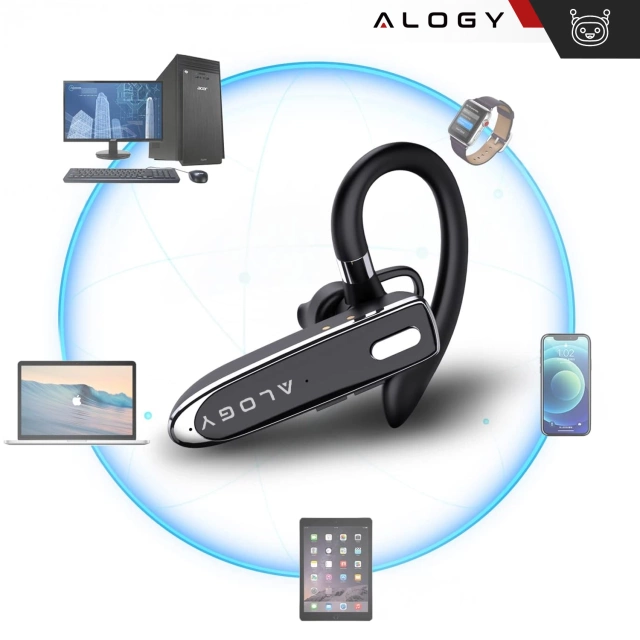 Bezdrôtový headset pre Bluetooth 4.0 hovory do auta headset s displejom V8 Black