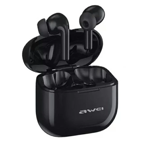 AWEI Słuchawki bezprzewodowe Bluetooth 5.3 T1 Pro + stacja dokująca czarne