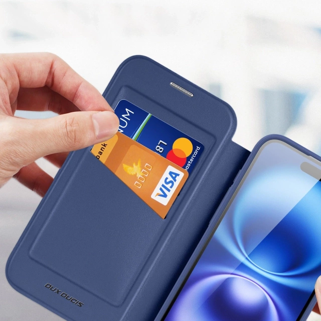 Etui do iPhone 17 Air Dux Ducis Skin X Pro MagSafe Portfel Niebieskie