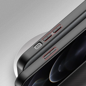 Kryt puzdra Dux Ducis Fino pokrytý nylonovým materiálom iPhone 13 Pro šedý