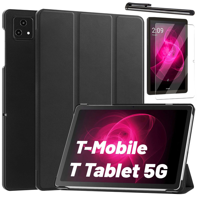 Glashülle für T-Mobile T Tablet 5G 10,36 Zoll Tablet-Hülle Alogy Book Cover Case Schwarz Stylus Free