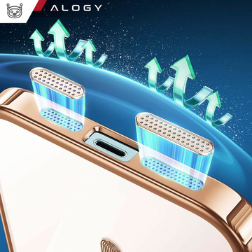 Чохол MagSafe для iPhone 15 Pro Glamour Luxury Slim Ring Cover Alogy Gold Clear Glass