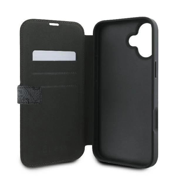 Guess GUBKP16M4GMGGR iPhone 16 Plus 6.7" čierna/čierna kniha 4G kovové logo