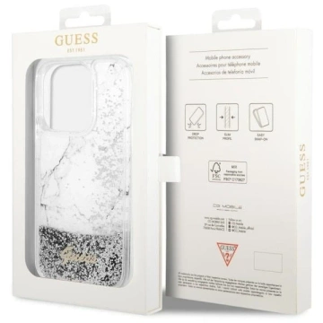 Etui Guess GUHCP14LLCSGSGH na iPhone 14 Pro 6,1" pevné pouzdro Liquid Glitter Marble