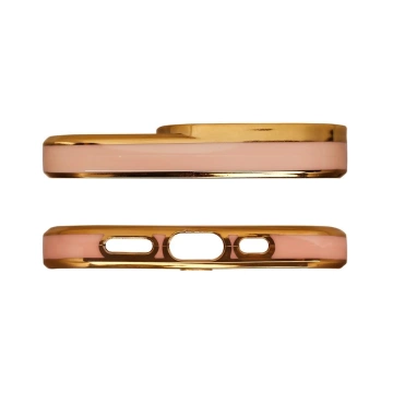Módne puzdro pre Samsung Galaxy A12 5G Gold Frame Gel Cover Gold