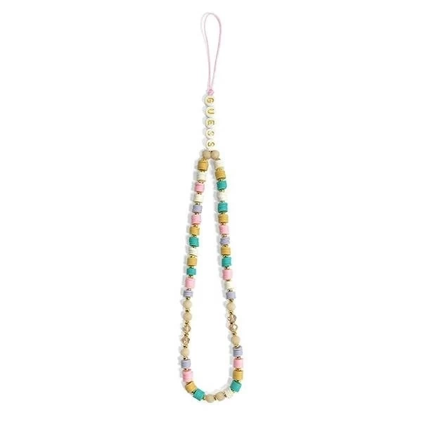 Guess pendant GUSTFLWP Phone Strap pink Heishi Beads