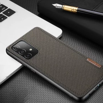 Kryt pouzdra Dux Ducis Fino potažený nylonovým materiálem pro Samsung Galaxy A72 4G zelený