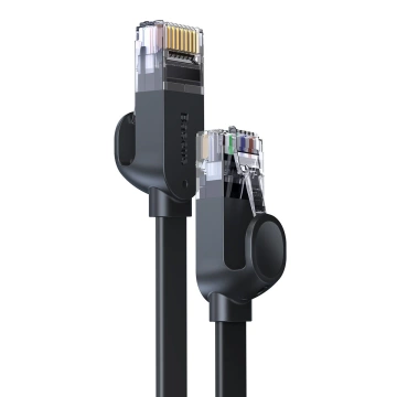 Baseus Speed ​​​​Six plochý síťový kabel RJ45 1000 Mbps 1,5 m černý (WKJS000001)
