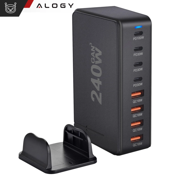 HUB-Splitter Alogy-Adapter für Computer-Laptop mit USB-C auf 3x USB-A 2.0 1x USB-A 3.0 Grau