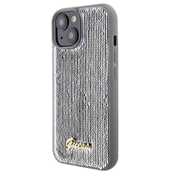 Etui Guess GUHCP15SPSFDGSS do iPhone 15 6.1" srebrny/silver hardcase Sequin Script Metal